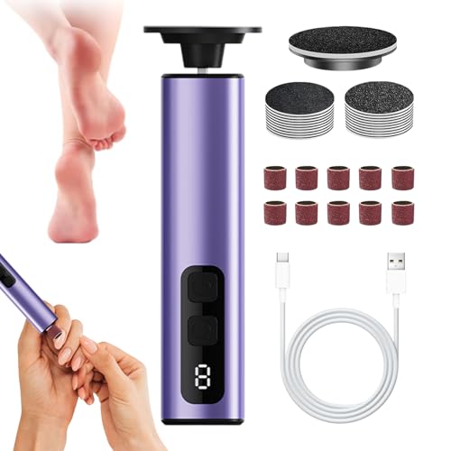 電動フットファイル、フットグラインダー,カルスのための小さなフットサンダー - 360度回転、皮膚カルス用のサンドペーパーディスク付きのコーントリマー