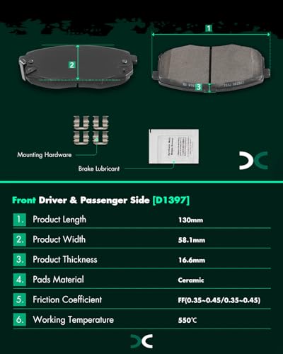 Image of SCITOO D1397 D1544 8PCS Front Ceramic Rear Semi-Metal Brake Pad Sets | Fit 2014-2016 For Kia For For Soul 1.6L,2014-2016 For For Soul 2.0L