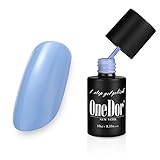 OneDor One Step Gel Polish UV Led Cured Required Soak Off Nail Polish No Base or Top Coat Nail Need (34 - Light blue )