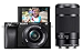 Sony Alpha A6100 Mirrorless Camera with 16-50mm and 55-210mm Zoom Lenses, ILCE6100Y/B, Black (Renewed)