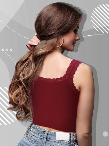 Image of 4 Pack Camisole for Women Lace Tank Tops Cami Soft Comfy Tank Cami Undershirt Lace Straps Top for Girl Women