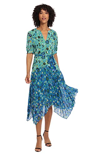 Maggy London Women's Pleated Skirt Hankey Hem Dress3