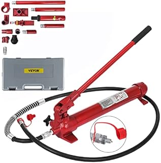 Mophorn 10 Ton Porta Power Kit 1.4M (55.1 inch) Oil Hose Hydraulic Car Jack Ram Autobody Frame Repair Power Tools for Loadhandler Truck Bed Unloader Farm and Hydraulic Equipment Construction