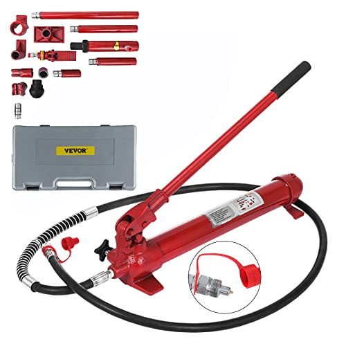 Mophorn 10 Ton Porta Power Kit 2M (78.7 inch) Oil Hose Hydraulic Car Jack Ram Autobody Frame Repair Power Tools for Loadhandler Truck Bed Unloader Farm and Hydraulic Equipment Construction