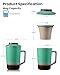 15 OZ Porcelain Tea Infuser Cup with Lid,Ceramic Tea Mug with All-Porcelain Strainer for Loose Leaf Teas,Microwave and Dishwasher Safe Tea Mug,Metal-Free,BPA-Free for Tea Lovers/Valentine's Day(Green)