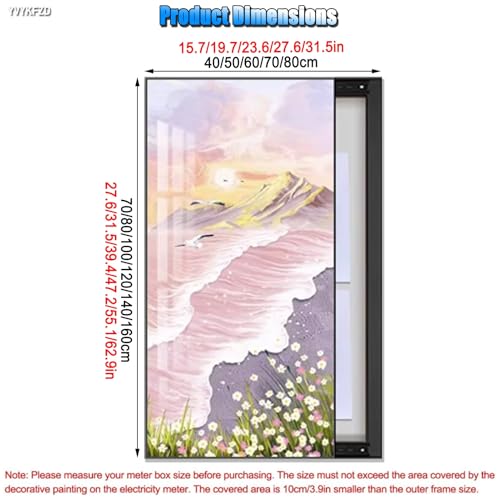 Cache tableau électrique décoratif mural YVYKFZD couvercle 40x80cm - 2