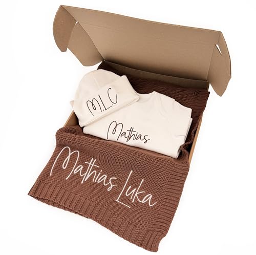 SoGoodKids 100% Organic Cotton Personalized Baby Blanket | Embroidered Custom