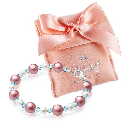 Customized Birthstone Jewelry, Sterling Silver Initial Charm Bracelets for Girls and Boys, Pearl Birthstone Bracelet, Personalized Birthday Gift for Women, Baby, Newborn, Toddler, Teen