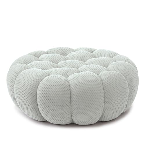 Sdorens Bubble Couch, Modern Mesh Fabric Lazy Floor Sofa Ottoman, Oversized Single Lazy Sofa, 3D Honeycomb Shape Curved Couches for Living Room, Office, Apartment, No-Assembly (Light Grey, 41.34")