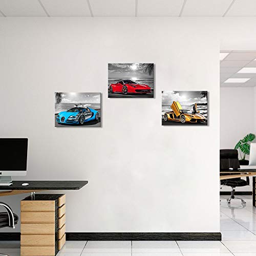 Car Poster Decor Black And White Wall Art Framed Car Art For Men Boys Bedroom Décor Sports Posters Landscape Office Room Decor Gift For Teen Boys #TOP3