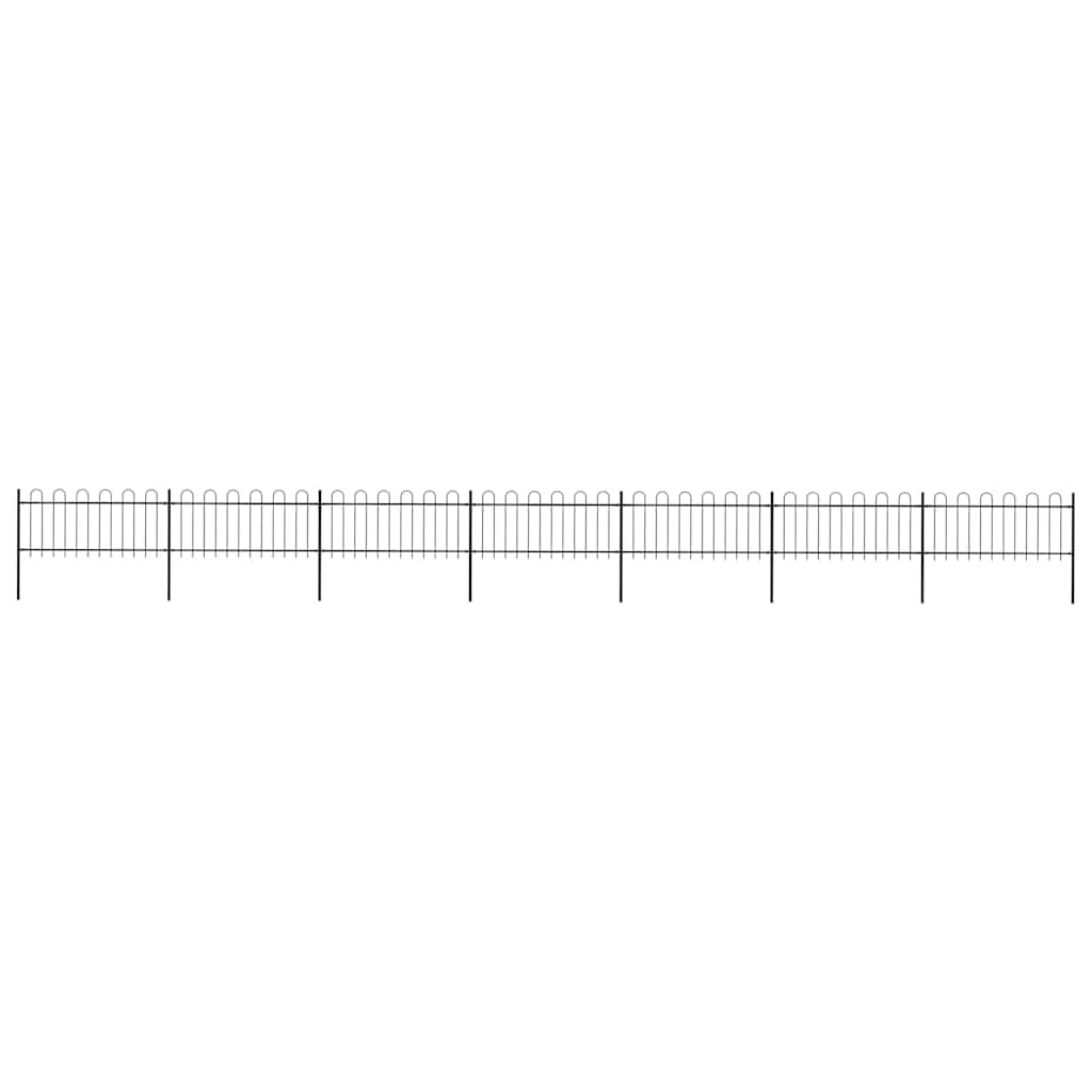 Gartenzaun aus pulverbeschichtetem Stahl, 11,9 Meter lang, 7 Zaunelemente mit 8 Pfosten, modern robust, ideal als Sichtschutz, Absperrung und Grundstücksbegrenzung für Terrasse und Vorgarten