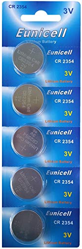 5 x CR2354 ohne Vertiefungsrille 3V Lithium Knopfzelle (1 Blistercard a 5 Batterien) - EINWEG EUNICELL -