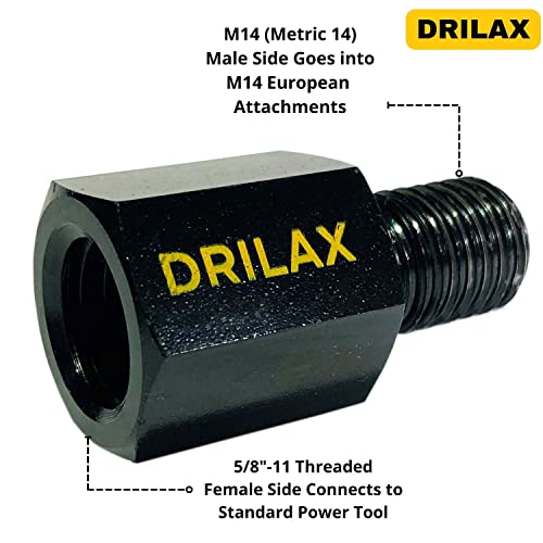 Angle Grinder Attachment M14 Adapter 5/8 Inch 11 Female To M14 Male 12,000 Rpm Rated Wire Wheel Drill Adaptor Compatible With Dewalt, Makita, Milwaukee, Hitachi, Ryobi Tools #TOP3