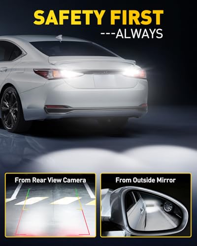 Image of AUXITO 1156 LED Bulbs White Reverse Lights, 700% Brighter 7506 BA15S P21W 1141 1003 Bulbs with Projector for Backup Parking Tail Brake Signal Marker Daytime Running Light, Pack of 2