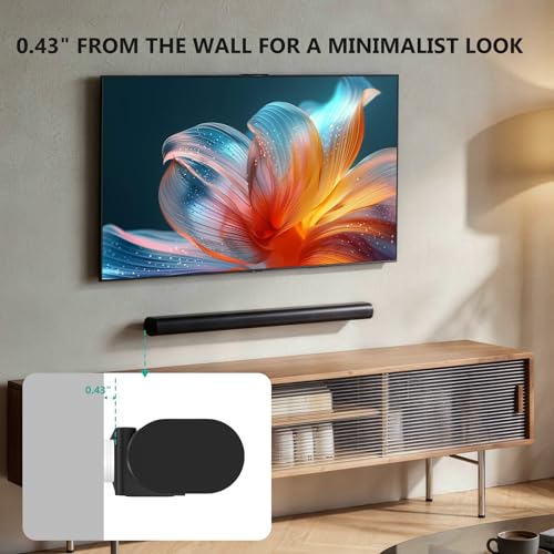 Image of WALI Soundbar Wall Mount, Designed for Sonos Arc and Sonos Arc Ultra, Low Profile Sound Bar Mount Bracket Under TV with Hardware Kit, Easy to Install (SON003-W), White