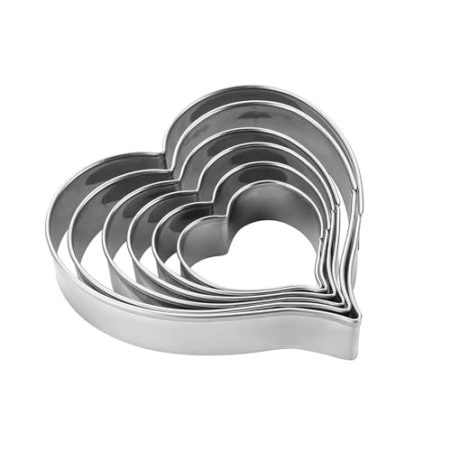 6-Piece Stainless Steel Heart Cutter Set