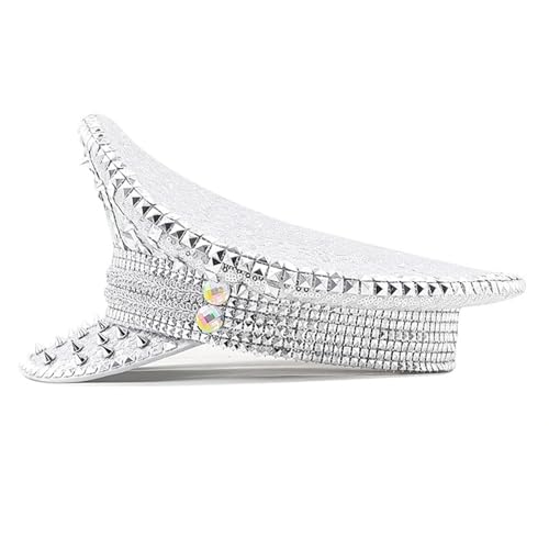 Chapeau marin clouté strass femme casquette capitaine fête