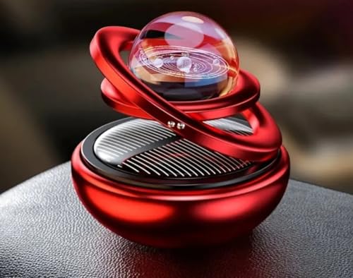 Image of Car Solar air freshener, rotatable air Purifier, Diffuser Car Decoration Accessories for car and Home Interior Fragrance (Red, Cologne)