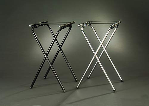 American Metalcraft Cts31 Tall Deluxe Chrome Tray Stand With Nylon Straps, 31-Inch, ,Black Chrome #TOP1