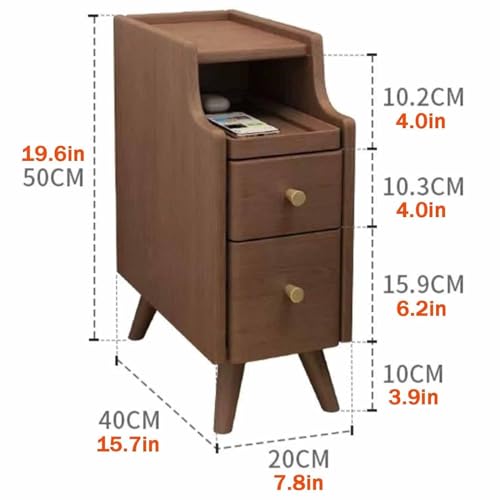 Table de chevet en bois à 2 tiroirs pour optimiser les petits espaces de chambre
