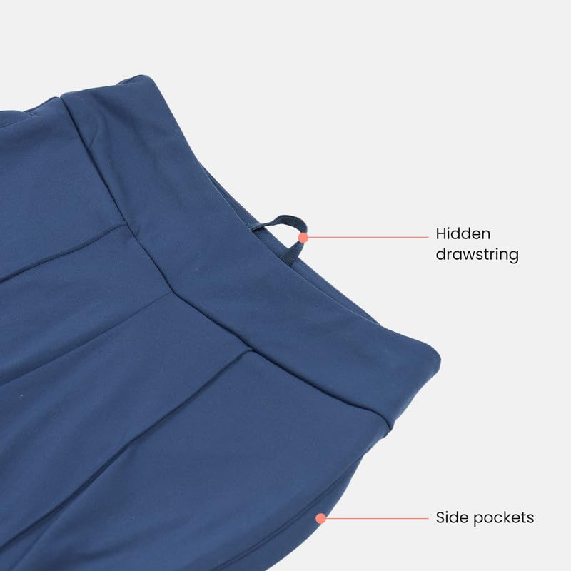 BlissClub Ultimate Wide Leg Pants for Women, Stretchable Trousers for Women Formal Wear with High Waist and 2 Pockets 4