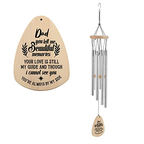 TRCENDE Memorial Wind Chimes for Loss of Father Sympathy Gifts Loss of Dad Papa Rememberance Windchimes Outside Indoor Garden Yard Porch Patio Home Décor (F622)
