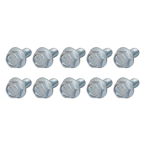 Image of METALLIXITY Flanged Hex Head Bolts (1 /4-20 x 1 /2 inch) 10pcs, Hexagon Serrated Flange Bolt Carbon Steel Screw - for House Construction Hardware Fasteners