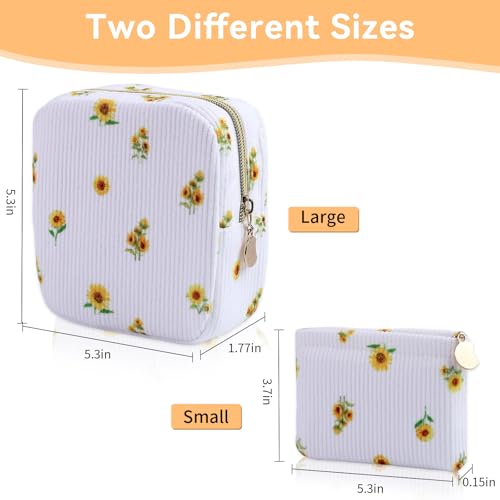 Image of 2-Pack Period Bag for Women Girls, Portable Corduroy Sanitary Napkin Storage Bag Period Pouch Small Discreet Menstrual Pouch, Sanitary Pads Bag Period Kits Tampons Holder for First Period