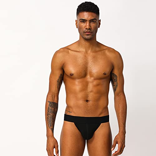 Evankin Men's Jockstraps Athletic Supporters Underwear Sexy Jock Strap Sports Cotton Stretch Thong (Pink/Black/White,Xxl) #TOP1