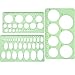 Hestya Circle Template 3 Pieces Plastic Circle and Oval Templates Measuring Templates Rulers Digital Drawing for Office and School Building Formwork Drawings Templates (Clear Green)