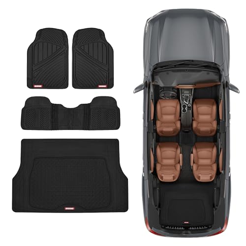 Performance All Weather Rubber Car Mats with Cargo Liner - Full Set Front & Rear Floor Mats for Cars Truck SUV (Black)
Performance All Weather Rubber Floor Mats with Cargo Liner - Full Set Front & Rear Mats for Cars Truck SUV (Black)
All Weather Rubb