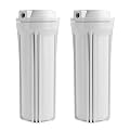 iSpring HW12X2 Water Filter Housings for Reverse Osmosis Systems of 10"x2.5" Cartridges, Pack of 2, White