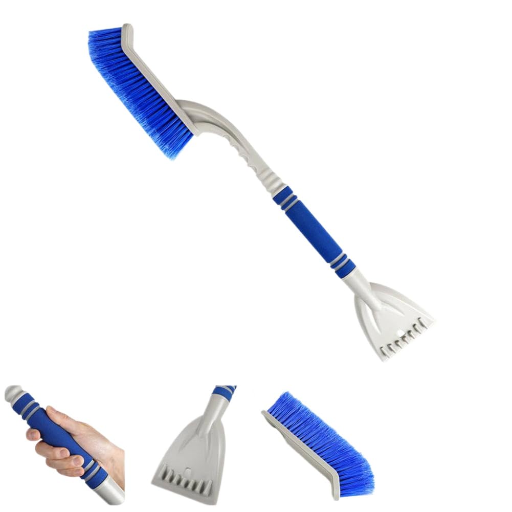 Raspador de Nieve, removedor de Hielo, Cepillo para Nieve, Pala, Herramienta con Mango ergonómico, Limpiador de Escarcha para Parabrisas multifunción