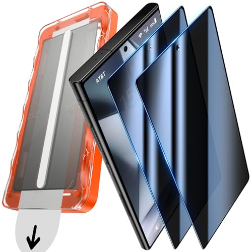 UniqueMe für Samsung Galaxy S24 Ultra für Panzerglas Sichtschutz - Privacy Schutzfolie Automatische Installation Bruchsicher Militärniveau Anti-Spy Folie 2 Stück