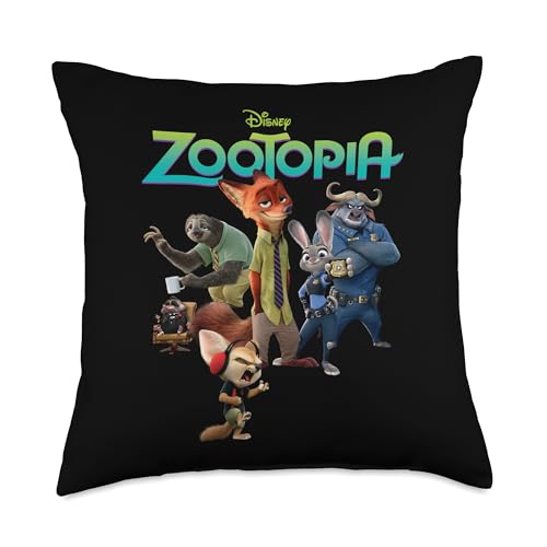 Disney Zootopia Character Group and Logo Throw Pillow