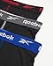 Reebok Mens Boxer Briefs - 3 Pack Stretch Moisture Wicking 6” Inseam Mens Underwear with Contour Pouch Boxers for Men, Size Medium, 3pk - All Black
