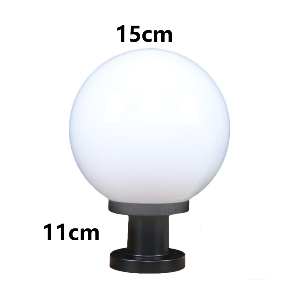 Globo Per Lampione In Acrilico Globi Di Luce Per Esterni Globi Di Ricambio Paralume Di Ricambio Coperture Per Pali Della Luce Per Esterni Lampada A Colonna E27 Lampione Sfera Villa Giardino (15cm)