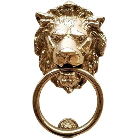 Anatolica Brass Lion's Head Door Knocker Cover