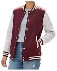Maroon and White - Varsity Jacket Women