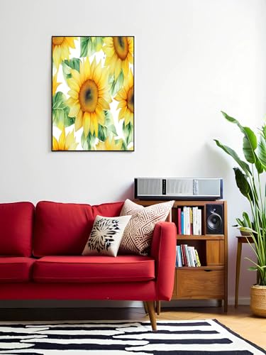 Cuadros decoracion salon de lienzo resistente con diseño artístico de girasoles 3