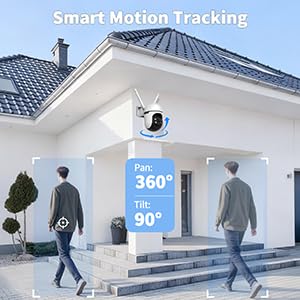 Image of 2K Home Security Camera Outdoor,360 Pan Tilt 2.4G /5G Home Surveillance Camera,WiFi Outdoor Security Cameras With Color Night Vision,Human Detection and Tracking,24 /7 Recording,Cloud & SD Card Storage