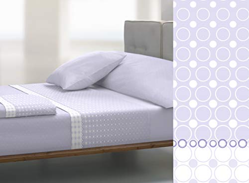 TOLRA Juego DE SÁBANAS TÉRMICAS Lila Cama 105 cm TC515 CORALINA