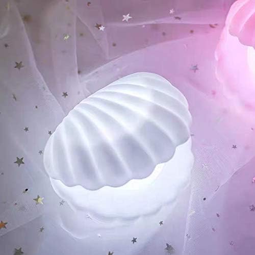 Shell Pearl Night Light Bedside Night Lamp Bedroom Light Clamshell Mist Night Lights Streamer Mermaid Fairy Shell Night Lamp for Christmas Gift Decoration MODOAO (4 Pack)