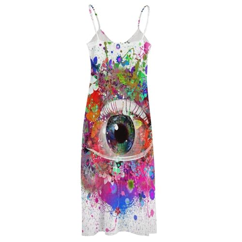 Robe longue oeil coloré d'été pour femme - Style bohémien - 4
