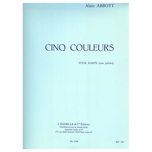 Cinq (5) Couleurs arpa Sans Pédales