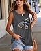 Tank Tops for Women Summer Sleeveless Casual Loose Fit Tunic Tops, Gray Dandelion, XL