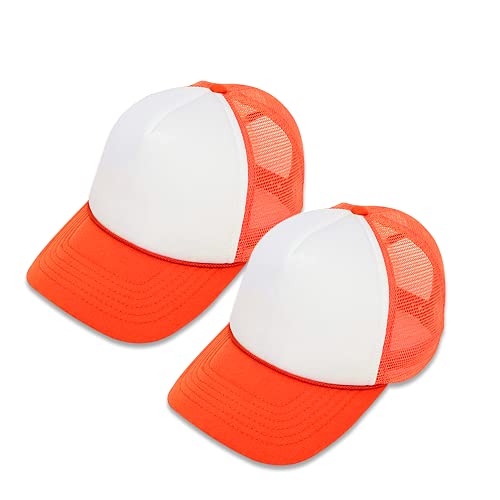 Image of MR.R Sublimation Blanks Polyester Mesh Cap Mesh Hat Two Tone Trucker Summer Mesh Cap with Adjustable Snapback,2pcs per Pack