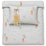 Totsy Baby Copripiumino Lettino Bambini 100 x 135 cm in Cotone – Set Reversibile Copripiumino 100x135 & Federa 40x60 cm con Cerniera – Lenzuola Bambino Bimbo Bimba Neonato Oeko-Tex Orsetti