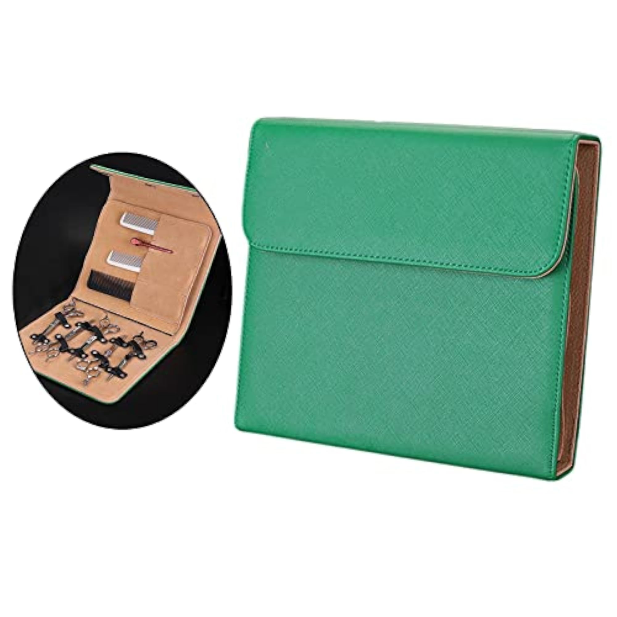 Losa PU Barber Scissors Bag Organizer, Green