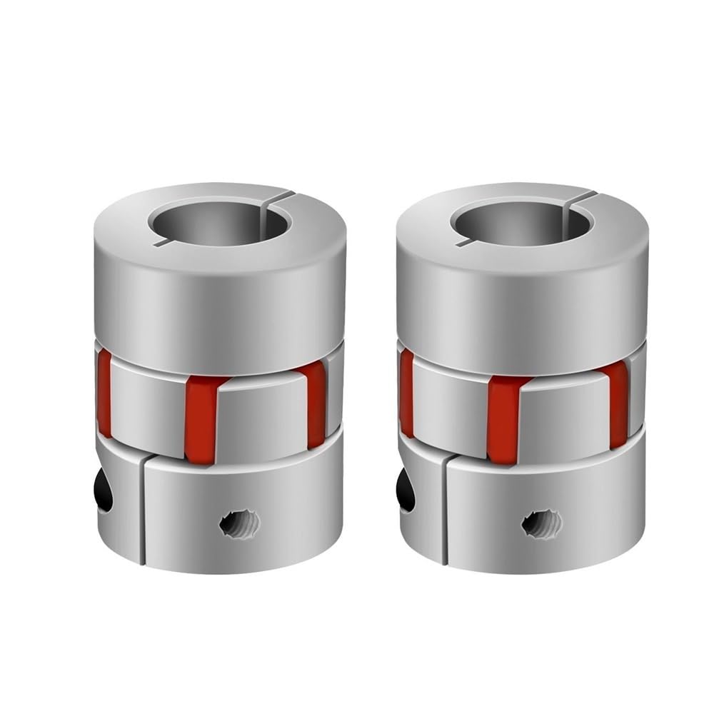 Manicotto di accoppiamento deII'albero Giunto a ganascia for albero CNC da 1 pezz0, in alluminio, D65 L90, giunto flessibile con cuscinetto in gomma color prugna | 14x18mm